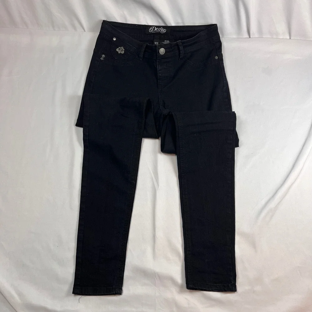 Dereon Black Skinny Jeans Womens‎ 11/12 Fleur De Lis, Beyonce, Discontinued